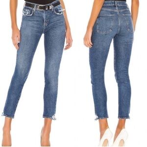 Agolde Toni Straight Ankle Jeans Organic Cotton Blend Distressed‎ Size 26
